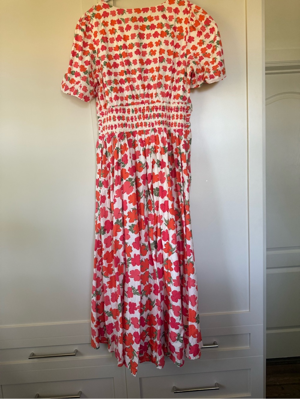 Anthropologie Katarina Button Front Dress-Poppy Motif - L - Picture 4 of 5